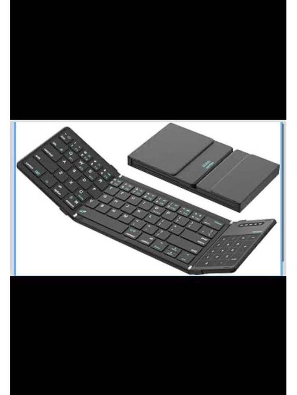 Pocket Foldable Wireless Keyboard w/ Touchpad & Numpad, Black - New in Box